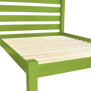 Homeroots Lime Green Solid Wood Full Bed Frame - Luxurious Comfort, Quality Craftsmanship, And Stylish Design  Solid Wood 546755