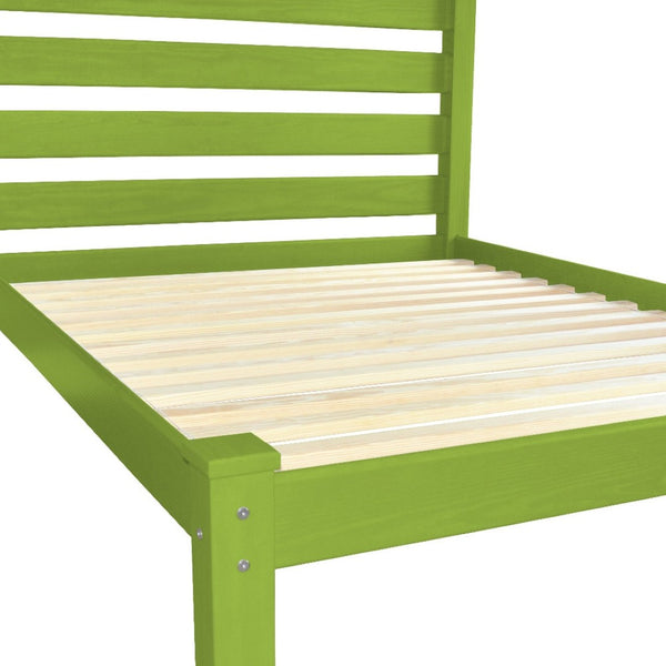 Homeroots Lime Green Solid Wood Full Bed Frame - Luxurious Comfort, Quality Craftsmanship, And Stylish Design  Solid Wood 546755