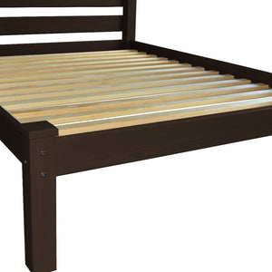 Homeroots Dark Brown Solid Wood Full Bed Frame - Luxurious Comfort, Durable Quality, Perfect For Any Bedroom Oasis!  Solid Wood 546756