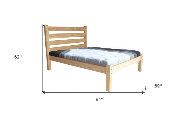 Homeroots Natural Solid Wood Full Bed Frame – Handcrafted Elegance For A Cozy And Inviting Bedroom Retreat  Solid Wood 546758
