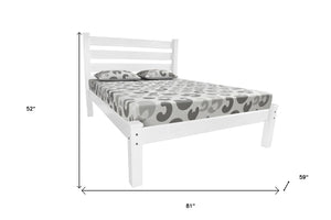 HomeRoots White Solid Wood Full Bed Frame - Handcrafted Pine with Timeless Design for Comfort & Durability 546759