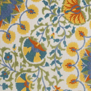 HomeRoots 5' Vibrant Round Floral Area Rug for Indoor/Outdoor Spaces - Durable, Easy-Clean, Stylish Design 6' X 9' 546813