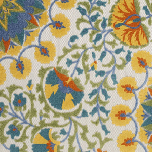 HomeRoots 5' Vibrant Round Floral Area Rug for Indoor/Outdoor Spaces - Durable, Easy-Clean, Stylish Design 5' X 8' 546816