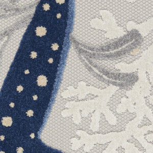 HomeRoots 6' Navy Blue and Gray Starfish Rug - Durable Indoor/Outdoor Area Rug for Coastal Charm & Style 546820