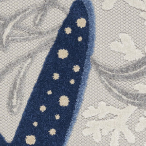 HomeRoots 5' X 8' Navy Blue Starfish Area Rug - Stylish Indoor/Outdoor Coastal Décor for Home & Patio Use 546824