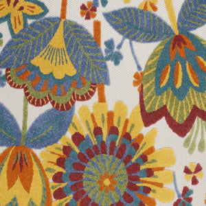 HomeRoots 5' Vibrant Floral Area Rug for Indoor and Outdoor Spaces – Durable, Stain-Resistant, Easy-Care Design 5' X 8' 546848