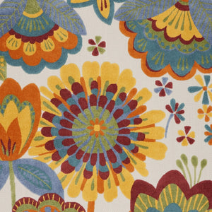 HomeRoots 5' Vibrant Floral Area Rug for Indoor and Outdoor Spaces – Durable, Stain-Resistant, Easy-Care Design 8' X 11' 546849