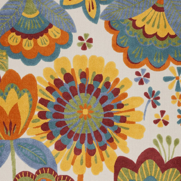 HomeRoots 5' Vibrant Floral Area Rug for Indoor and Outdoor Spaces – Durable, Stain-Resistant, Easy-Care Design 8' X 11' 546849
