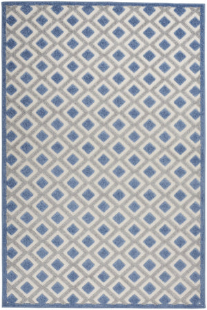 HomeRoots 6' Blue and Gray Geometric Area Rug - Durable Indoor/Outdoor Style for High-Traffic Spaces & Patios 546852