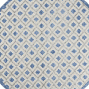 HomeRoots 8' Blue and Gray Round Geometric Area Rug - Stylish, Durable, and Versatile for Indoor & Outdoor Use 546854