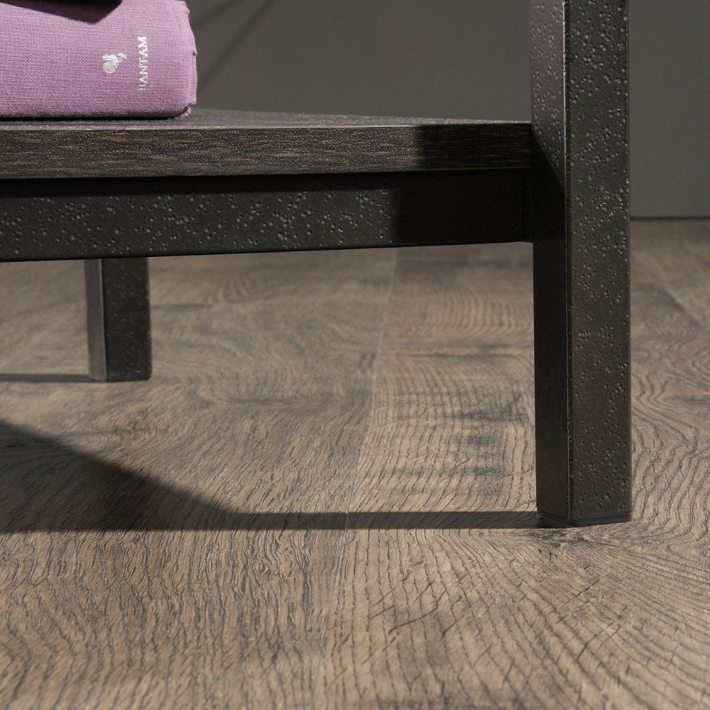 English Elm Side Table - Stylish Brown Finish, Compact Design With Sturdy Metal Frame For Versatile Storage & Display B356P367922-GIGA