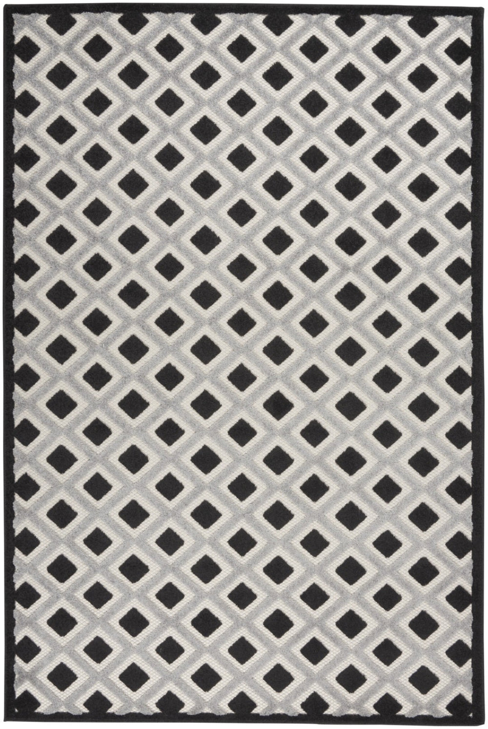HomeRoots 5' X 8' Black and White Geometric Area Rug – Durable, Stylish Indoor/Outdoor Decor for High-Traffic Homes 546863