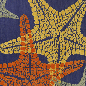 HomeRoots 9' Coastal Starfish Area Rug in Vibrant Blue, Yellow, and Orange - Perfect for Indoor & Outdoor Use! 546865