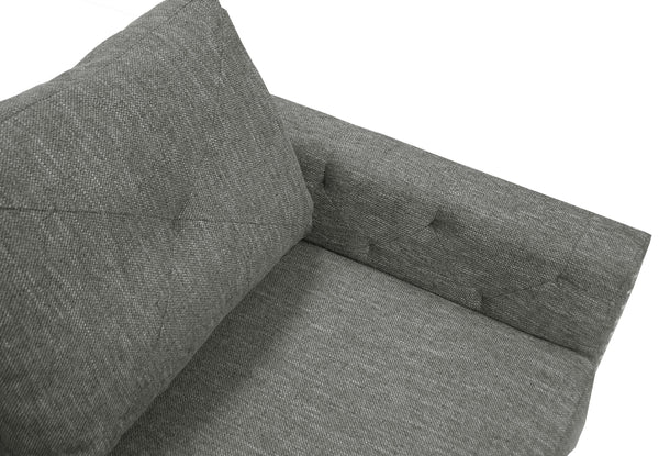 English Elm 2-PCS Ash Black Sectional Sofa with Reversible Chaise, 112" x 85" x 35" Cotton-Blend Fabric Comfort B089S00108