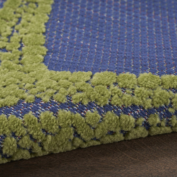 HomeRoots 8' Coastal Starfish Area Rug - Vibrant Blue, Yellow & Orange for Indoor/Outdoor Durability & Style 546875