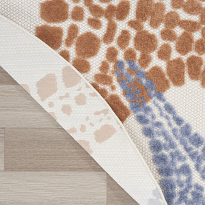 HomeRoots 8' Coastal Charm Round Area Rug with Starfish Design - Vibrant Indoor/Outdoor Accent for Any Space 546880