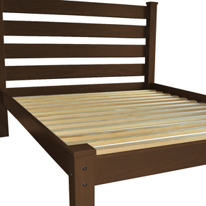 Homeroots Brown Solid Wood Queen Bed Frame - Luxurious Design For A Cozy, Stylish Bedroom Retreat  Solid Wood 546885