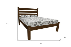 Homeroots Brown Solid Wood Queen Bed Frame - Luxurious Design For A Cozy, Stylish Bedroom Retreat  Solid Wood 546889