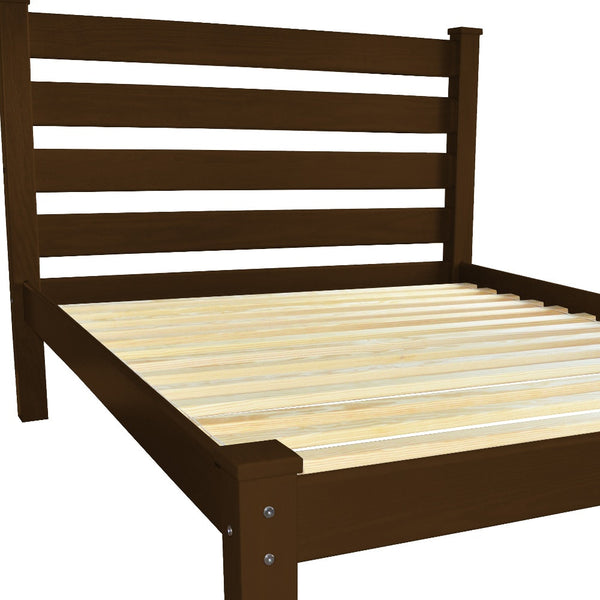 Homeroots Brown Solid Wood Queen Bed Frame - Luxurious Design For A Cozy, Stylish Bedroom Retreat  Solid Wood 546889