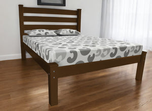 Homeroots Brown Solid Wood Queen Bed Frame - Luxurious Design For A Cozy, Stylish Bedroom Retreat  Solid Wood 546889
