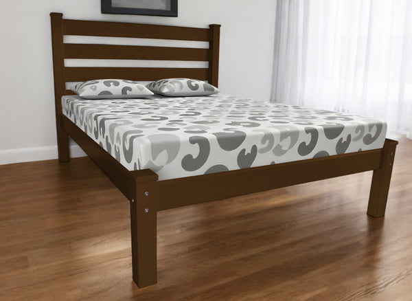 Homeroots Brown Solid Wood Queen Bed Frame - Luxurious Design For A Cozy, Stylish Bedroom Retreat  Solid Wood 546889