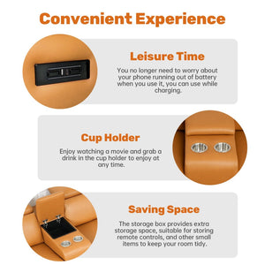 English Elm Power Recliner Sofa Set - 3-Seat Leather Sectional With Usb Ports, Adjustable Headrests & Storage Console W3795S00006-GIGA