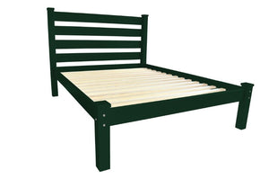 Homeroots Dark Green Solid Wood Queen Bed Frame - Stylish Comfort For A Peaceful Bedroom Oasis!  Solid Wood 546890