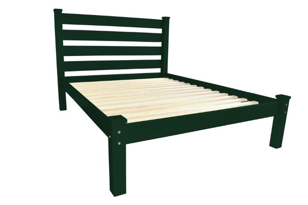 Homeroots Dark Green Solid Wood Queen Bed Frame - Stylish Comfort For A Peaceful Bedroom Oasis!  Solid Wood 546890