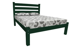 HomeRoots Dark Green Solid Wood Queen Bed Frame - Handcrafted Pine, Timeless Design, Calming Centerpiece for Your Bedroom 546890