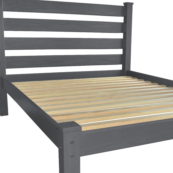 Homeroots Gray Solid Wood Queen Bed Frame - Stylish, Durable Design For Ultimate Comfort And Elegant Sleep Space  Solid Wood 546891