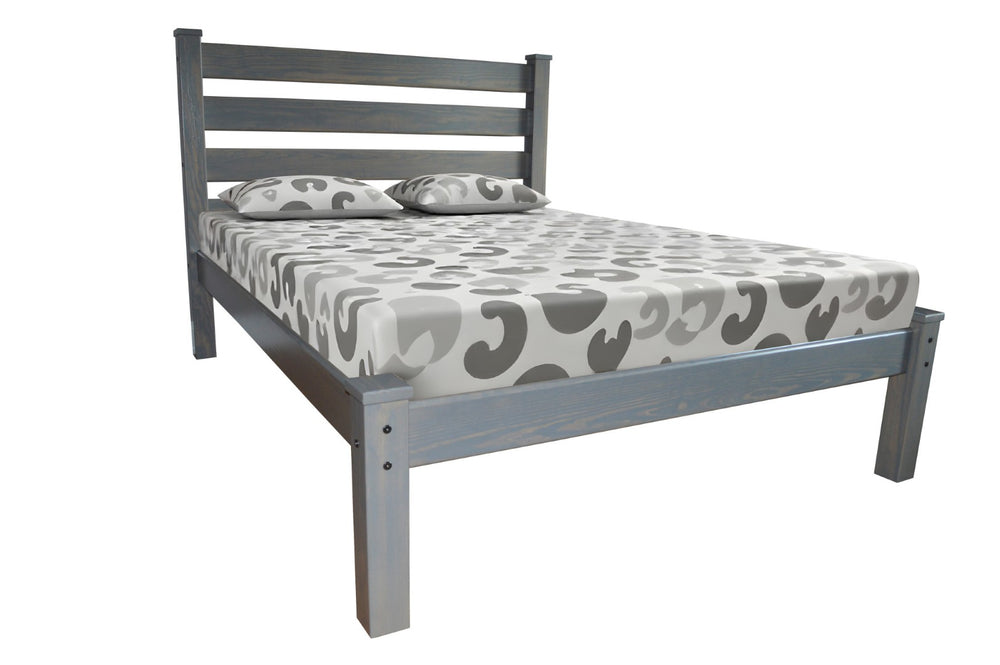 HomeRoots Gray Solid Wood Queen Bed Frame - Stylish, Durable & Contemporary Design for Your Dream Bedroom Setup 546892
