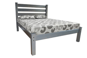 HomeRoots Gray Solid Wood Queen Bed Frame - Stylish, Durable & Contemporary Design for Your Dream Bedroom Setup 546892