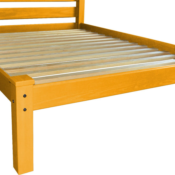 Homeroots Yellow Solid Wood Queen Bed Frame - Durable, Stylish Design For A Peaceful Sleep Sanctuary  Solid Wood 546893