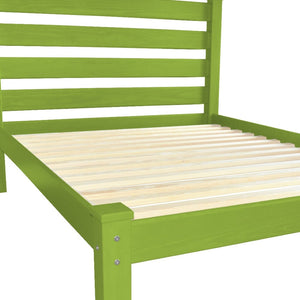 Homeroots Lime Green Solid Wood Queen Bed Frame – Stylish, Durable Design For A Cozy And Inviting Bedroom Retreat  Solid Wood 546894