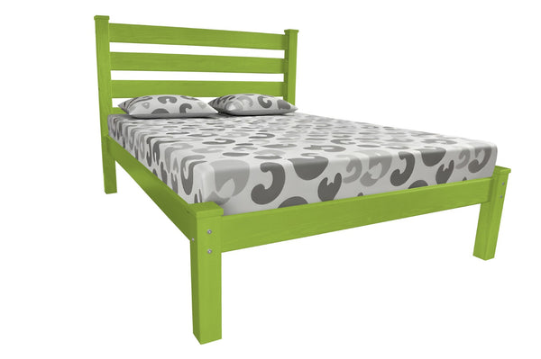HomeRoots Lime Green Solid Wood Queen Bed Frame - Handmade Pine, Durable Design, Vibrant Style, Perfect Fit! 546894