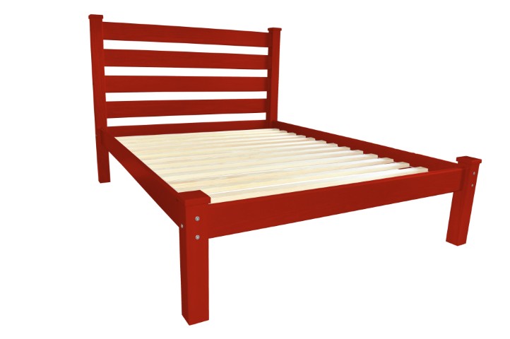 Homeroots Red Solid Wood Queen Bed Frame - Luxurious Craftsmanship For A Stylish And Inviting Bedroom Retreat  Solid Wood 546896