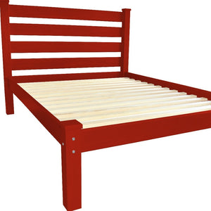 Homeroots Red Solid Wood Queen Bed Frame - Luxurious Craftsmanship For A Stylish And Inviting Bedroom Retreat  Solid Wood 546896