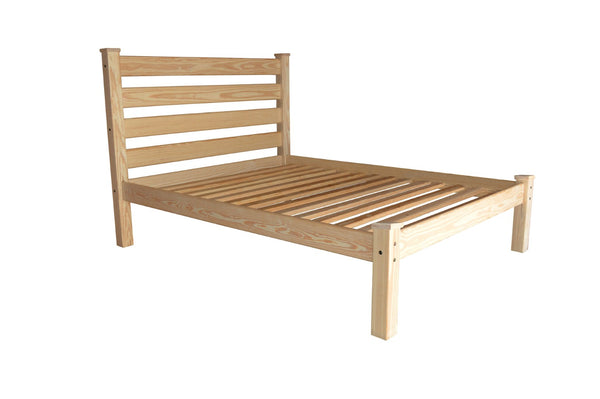 HomeRoots Natural Solid Wood Queen Bed Frame – Timeless Durability, Rustic Charm, No Box Spring Needed, 800 lb Capacity 546897