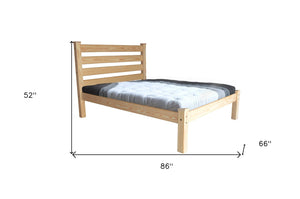 HomeRoots Natural Solid Wood Queen Bed Frame – Timeless Durability, Rustic Charm, No Box Spring Needed, 800 lb Capacity 546897
