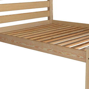 HomeRoots Natural Solid Wood Queen Bed Frame – Timeless Durability, Rustic Charm, No Box Spring Needed, 800 lb Capacity 546897