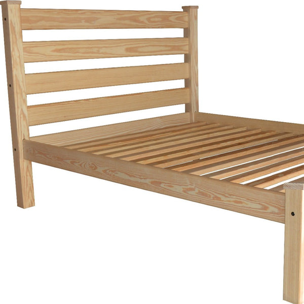 HomeRoots Natural Solid Wood Queen Bed Frame – Timeless Durability, Rustic Charm, No Box Spring Needed, 800 lb Capacity 546897