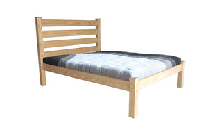 HomeRoots Natural Solid Wood Queen Bed Frame – Timeless Durability, Rustic Charm, No Box Spring Needed, 800 lb Capacity 546897