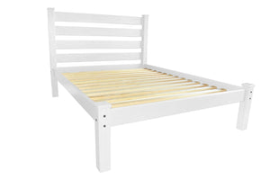 HomeRoots White Solid Wood Queen Bed Frame - Stylish, Durable Design with Superior Support for a Restful Sleep 546898