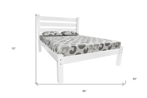 HomeRoots White Solid Wood Queen Bed Frame - Stylish, Durable Design with Superior Support for a Restful Sleep 546898