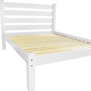 HomeRoots White Solid Wood Queen Bed Frame - Stylish, Durable Design with Superior Support for a Restful Sleep 546898