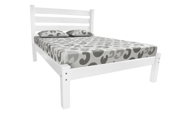 HomeRoots White Solid Wood Queen Bed Frame - Stylish, Durable Design with Superior Support for a Restful Sleep 546898