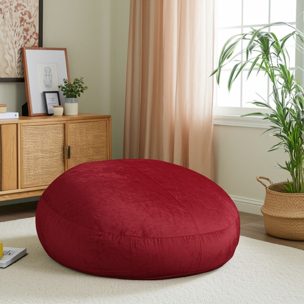 HomeRoots 72" Cinnabar Microsuede Bean Bag Chair - Oversized, Versatile Comfort for Lounging, Gaming & Relaxing 546902