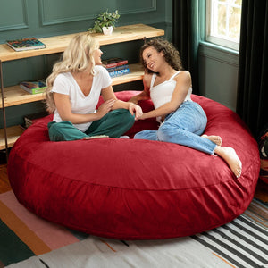 HomeRoots 72" Cinnabar Microsuede Bean Bag Chair - Oversized, Versatile Comfort for Lounging, Gaming & Relaxing 546902