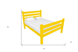 Homeroots Canary Yellow Solid Wood Twin Bed Frame - Handcrafted Comfort For Stylish Bedrooms And Sweet Dreams  Solid Wood 546935