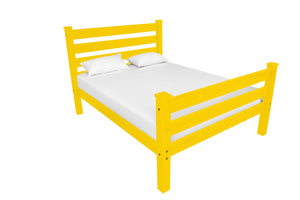 HomeRoots Canary Yellow Twin Bed Frame - Handcrafted Solid Wood Design with Headboard & Footboard, Stylish & Durable 546935